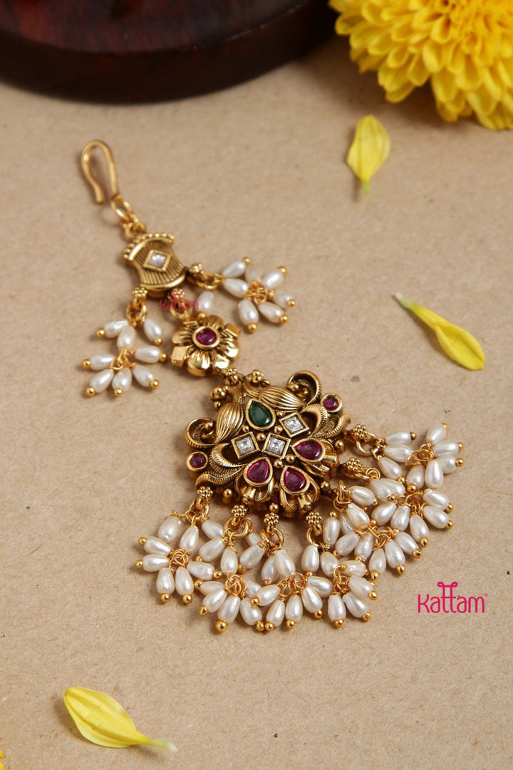Peacock RicePearl Maang Tikka - MT115