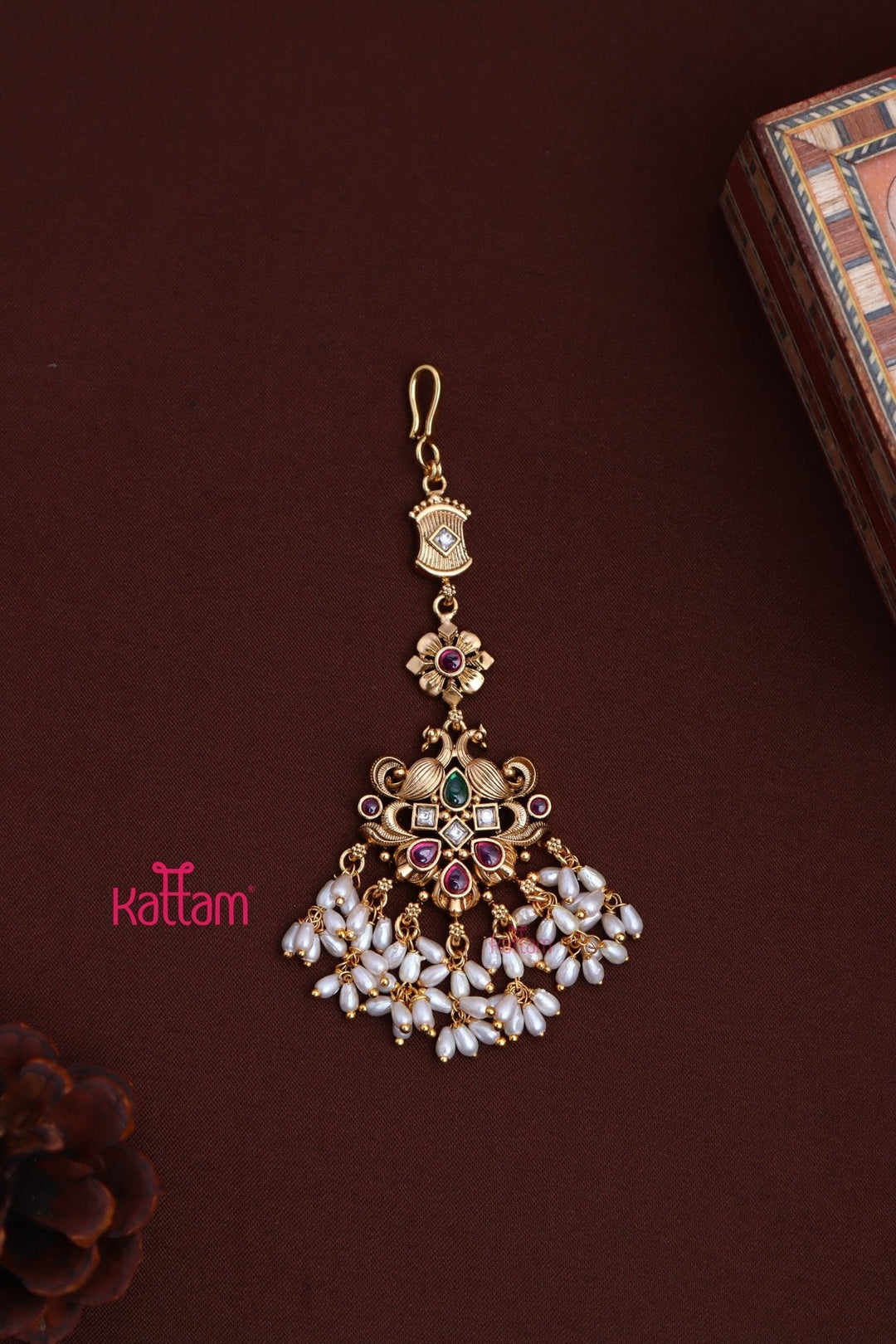 Peacock RicePearl Maang Tikka - MT124