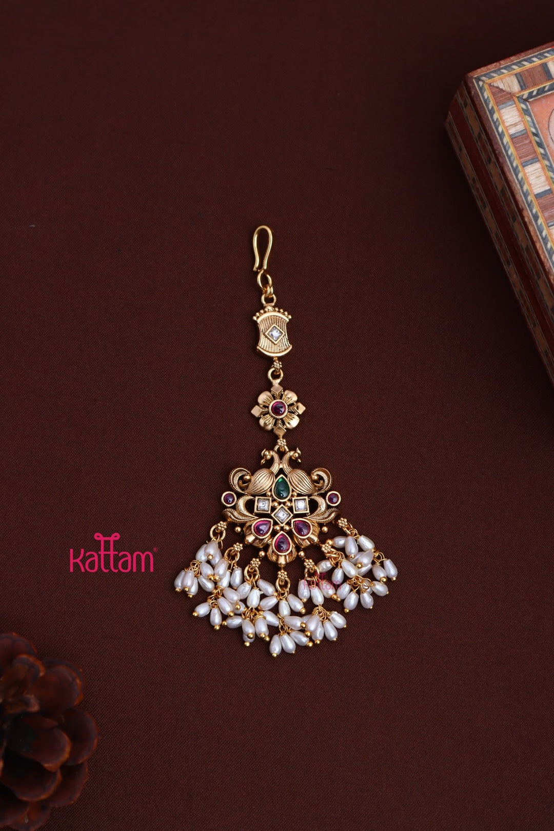 Peacock RicePearl Maang Tikka - MT124