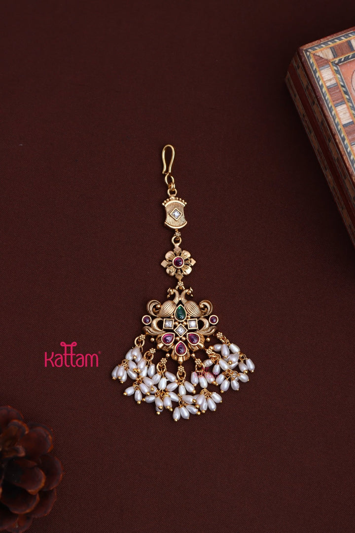 Peacock RicePearl Maang Tikka - MT124