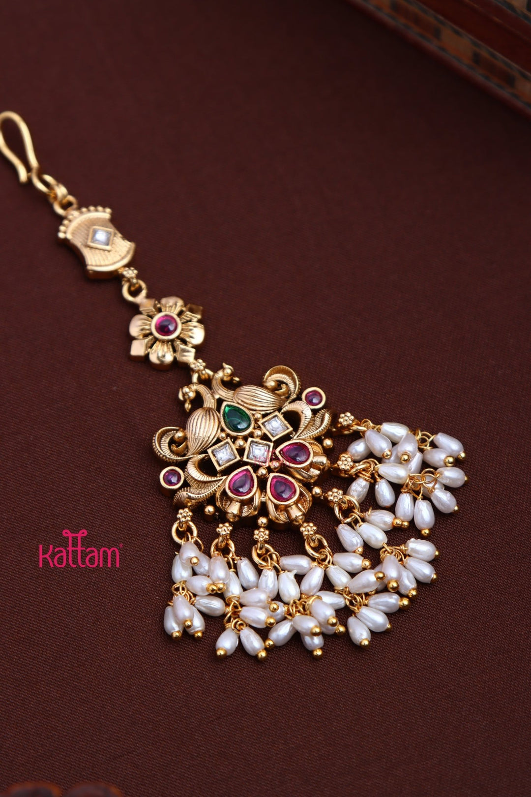 Peacock RicePearl Maang Tikka - MT124
