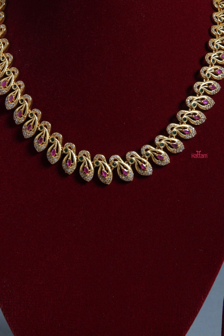Peacock Ruby Stone Necklace - N1245