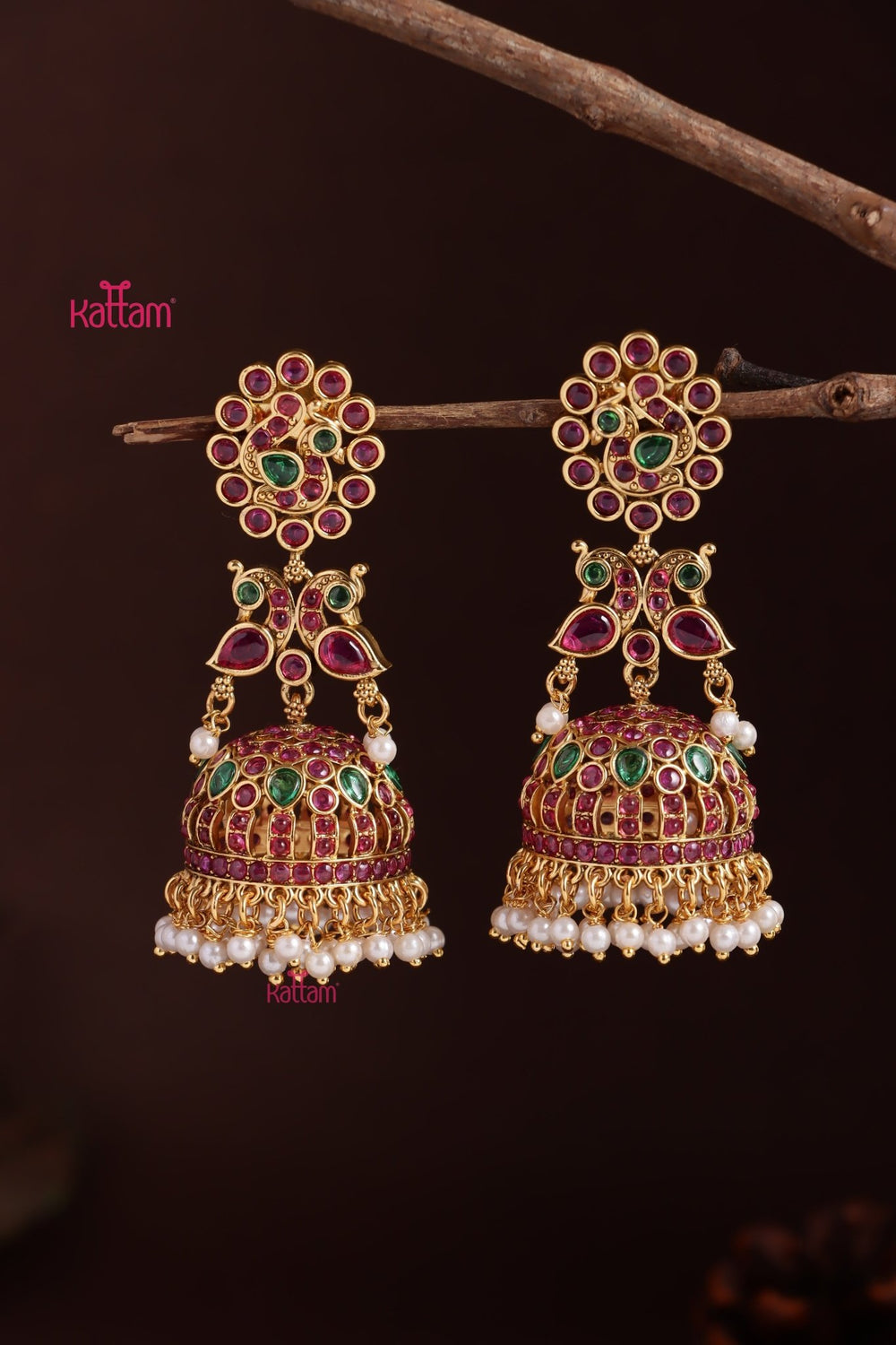 Peacock Statement Jhumka - E1230