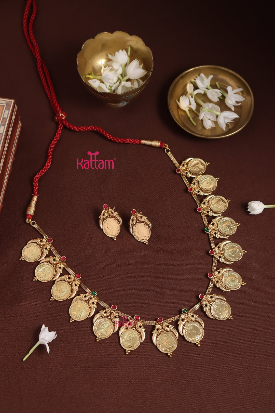 Peacock Victorian Queen Coin Necklace - N3951