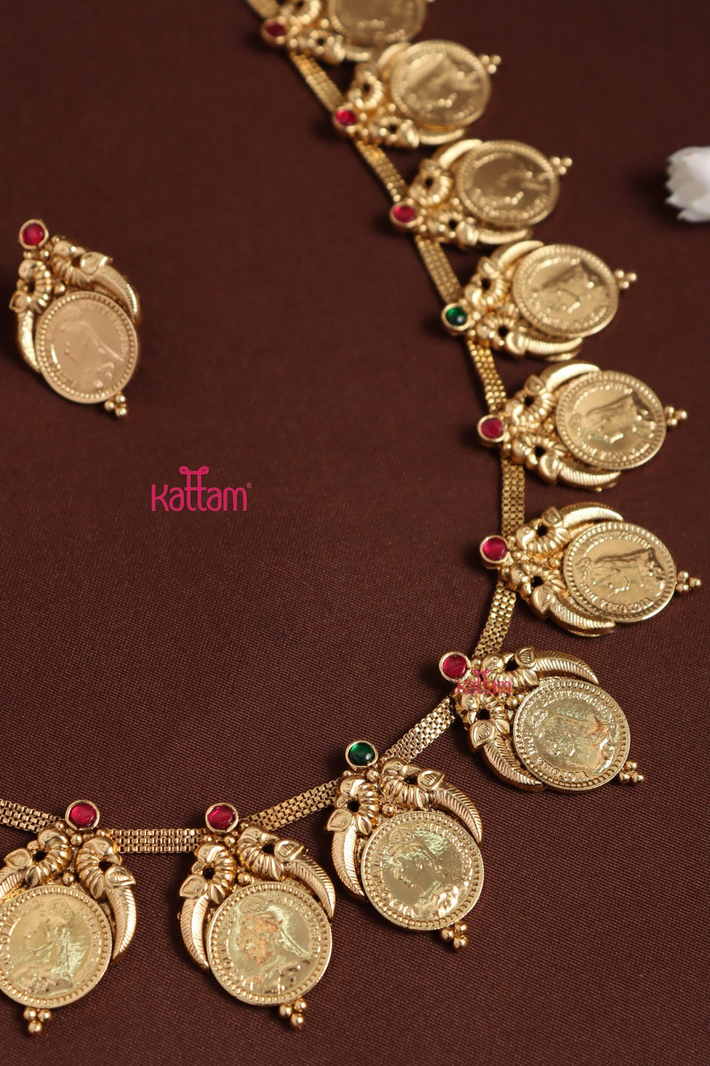 Peacock Victorian Queen Coin Necklace - N3951