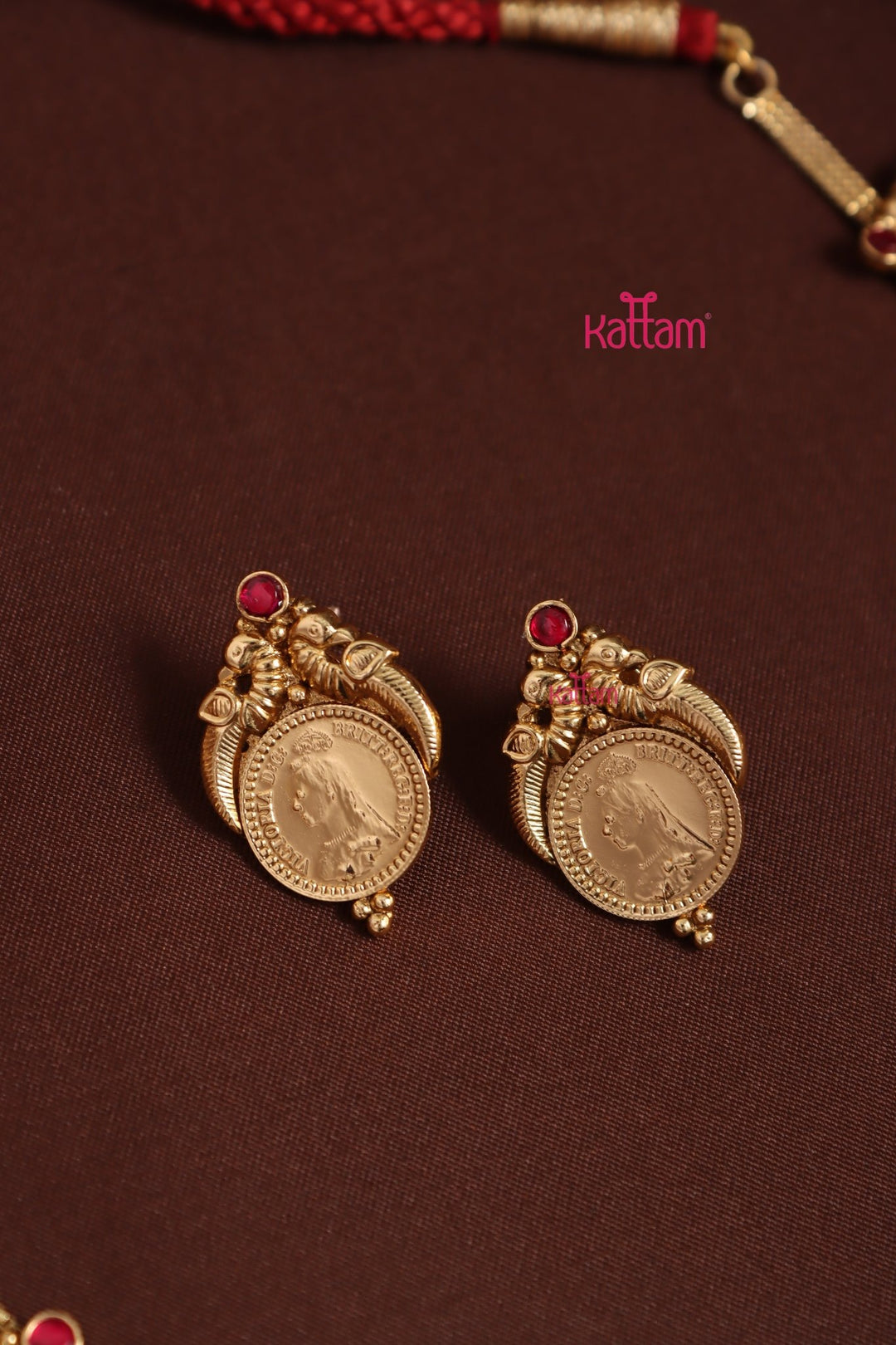 Peacock Victorian Queen Coin Necklace - N3951