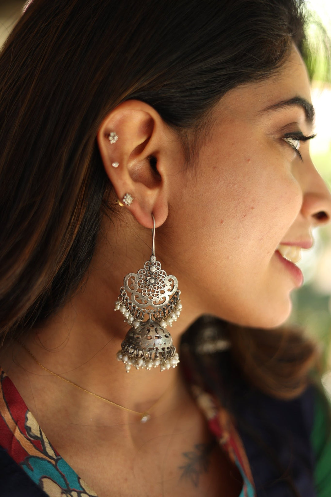 Pearl Silver Hook Earring - E225