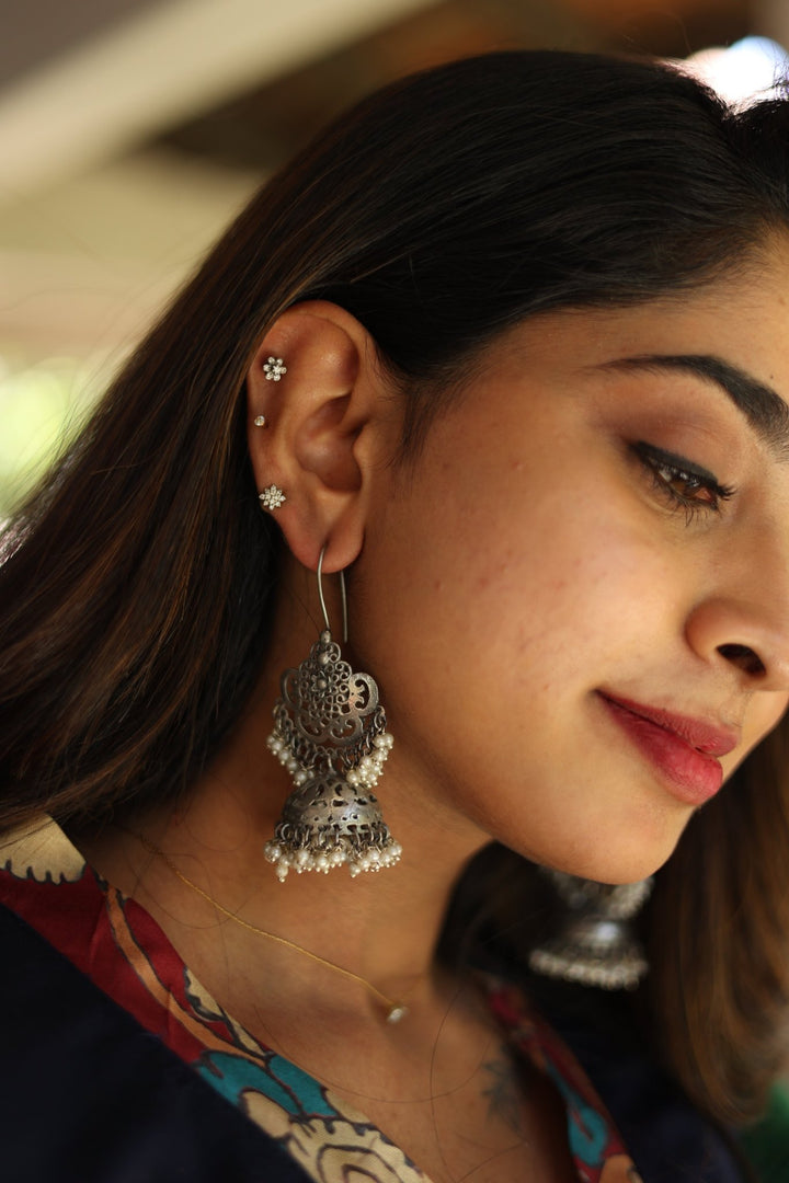 Pearl Silver Hook Earring - E225