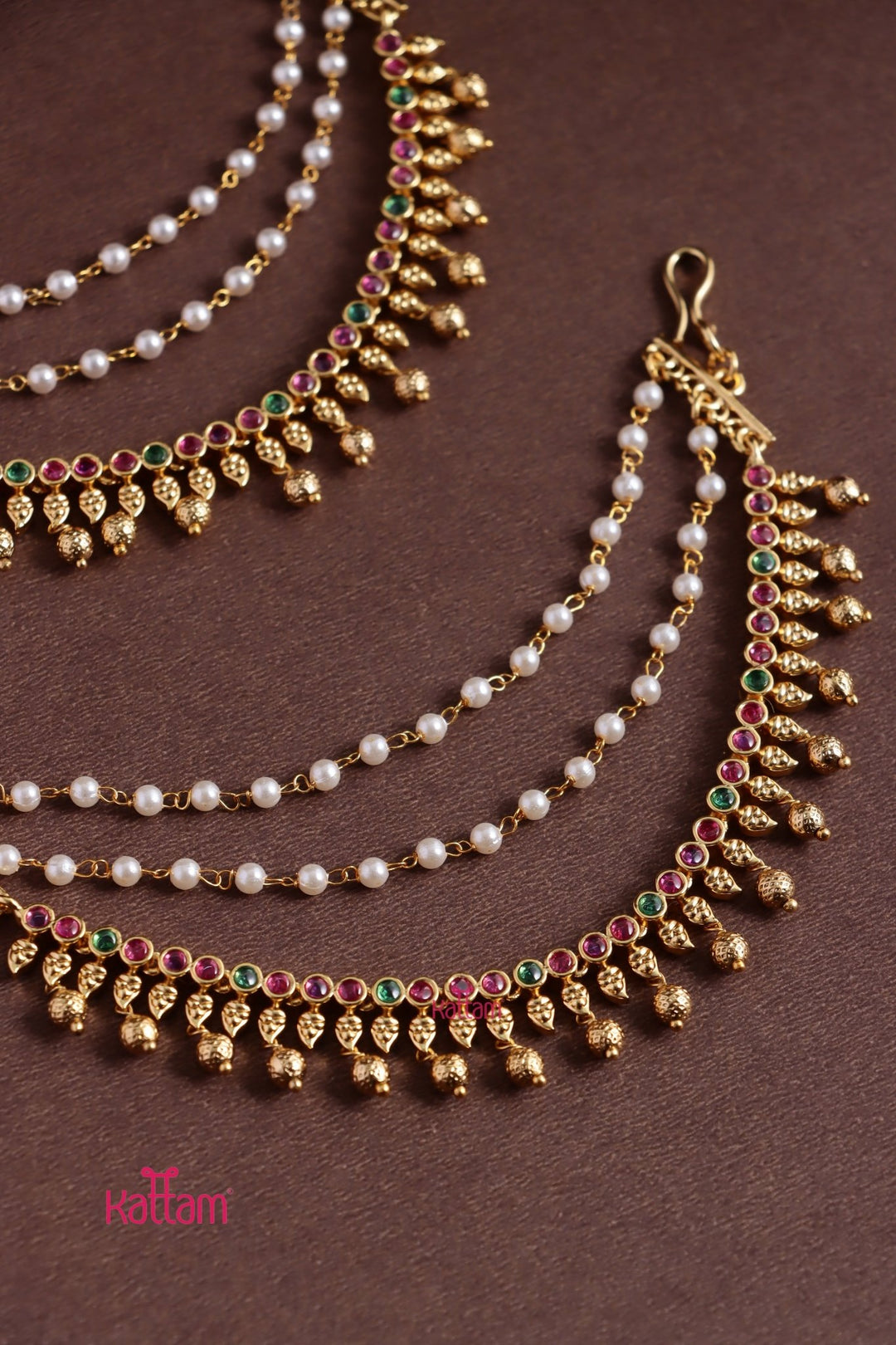 Pearl Stone Drop Earchain - EC080