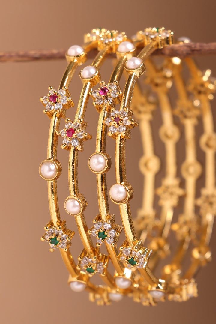 Pearl Stone Set of 4 Bangle - B642-V4