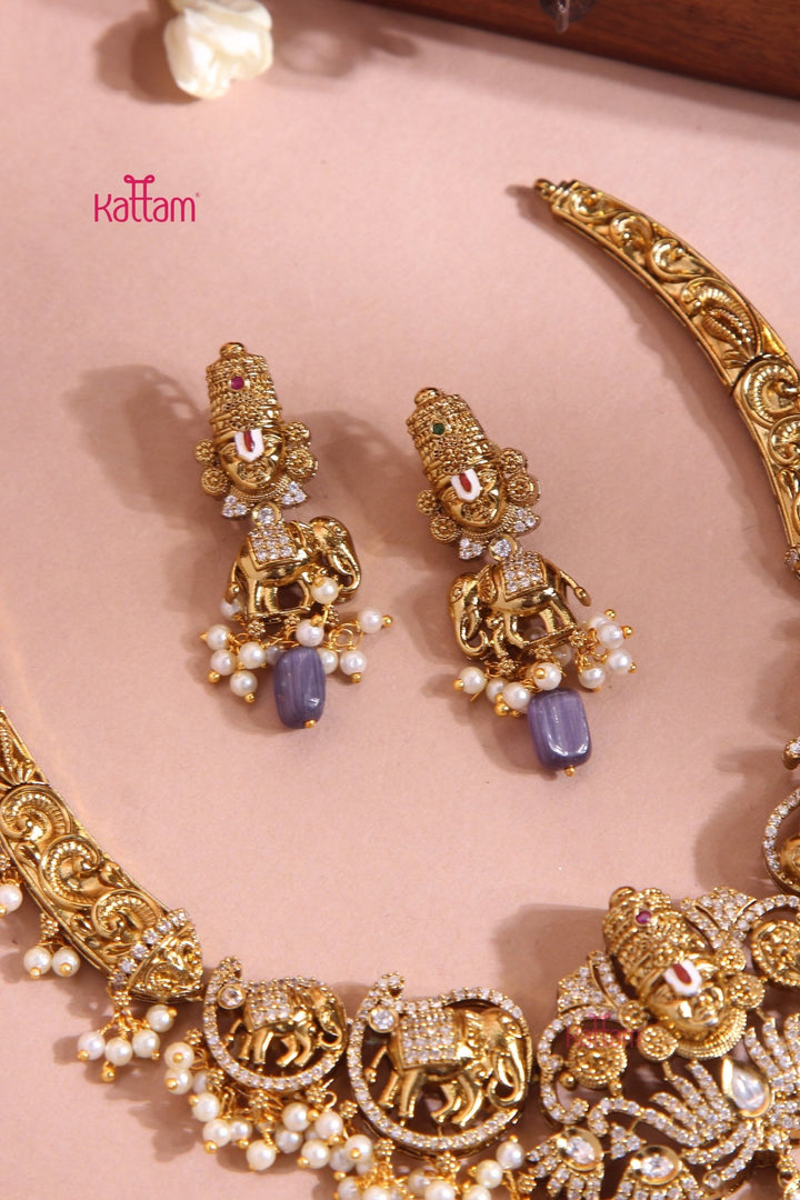 Perumal Engraved Hasli Choker - Violet - N3395