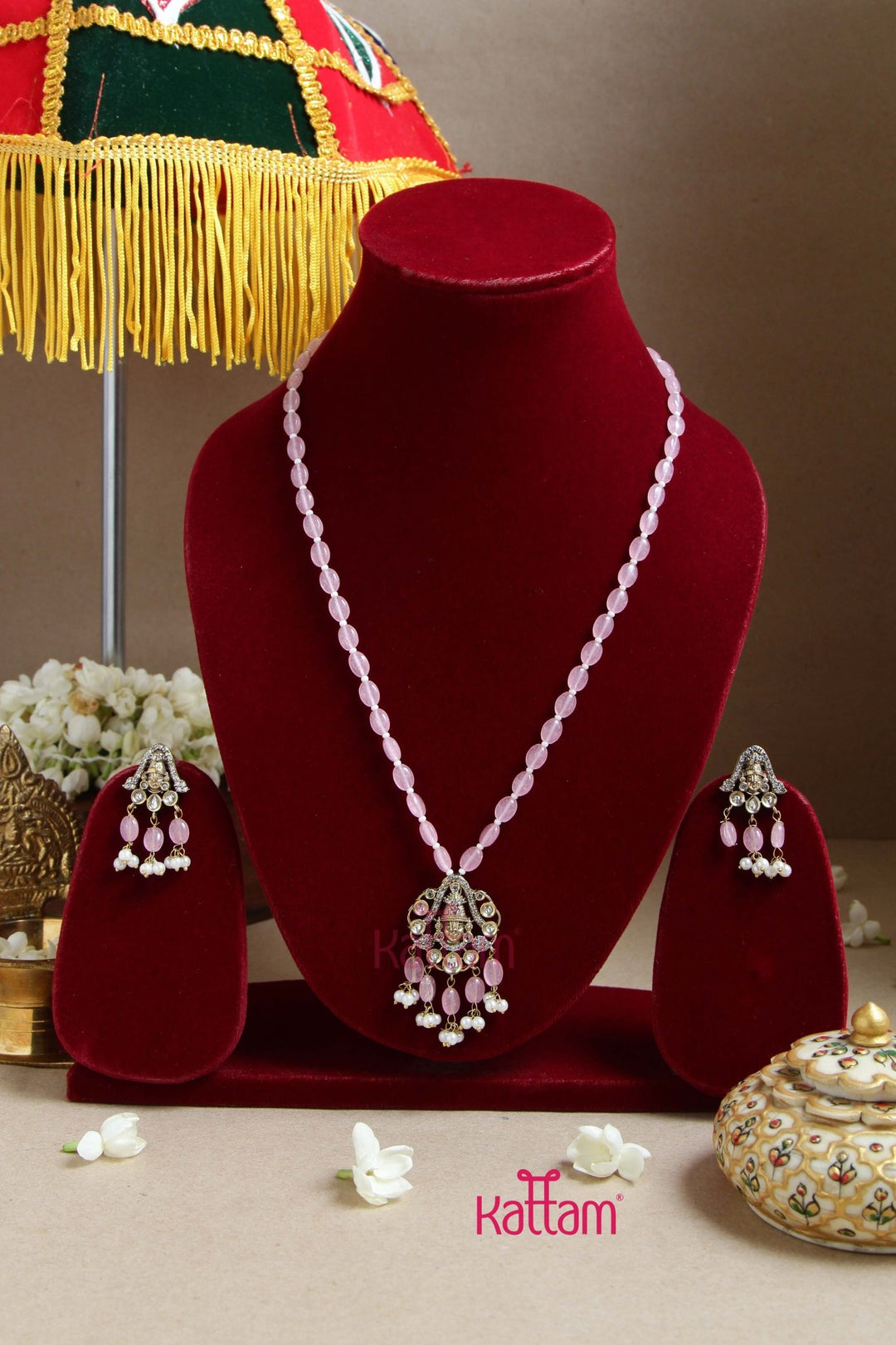 Perumal PatselPink Bead Mala - N6083