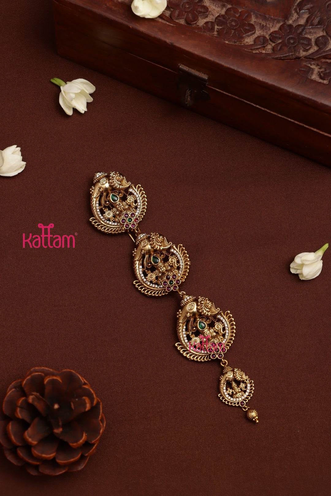 Perumal Sangu Flower Jadai Billai - Design 38 - JB106