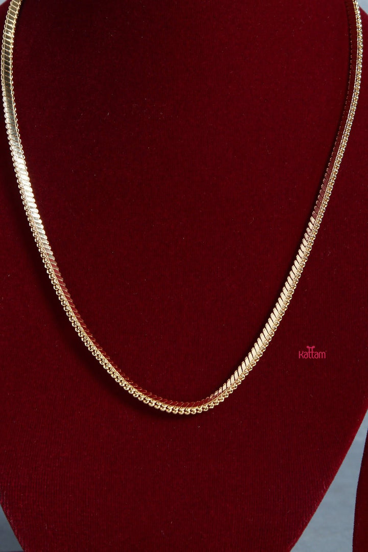 Plain Gold Chain - Design 1 (No Earring) - N1335