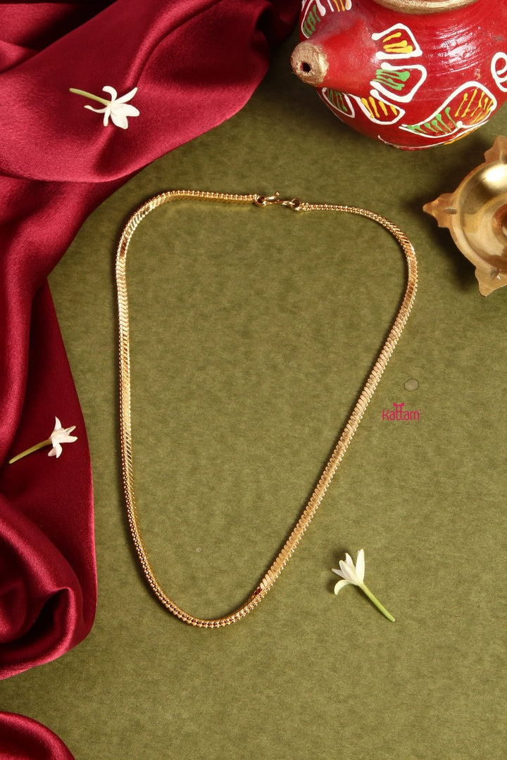 Plain Gold Chain - Design 1 (No Earring) - N1335