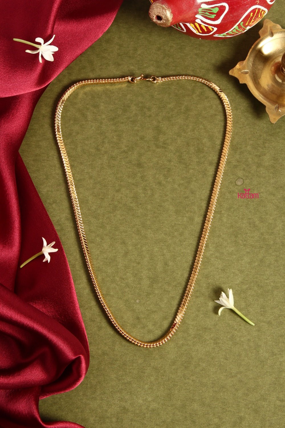Plain Gold Chain - Design 1 (No Earring) - N1335