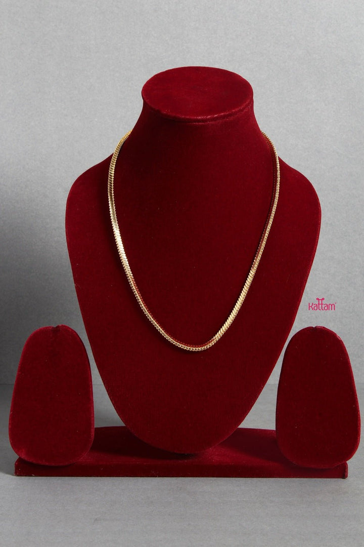 Plain Gold Chain - Design 1 (No Earring) - N1335