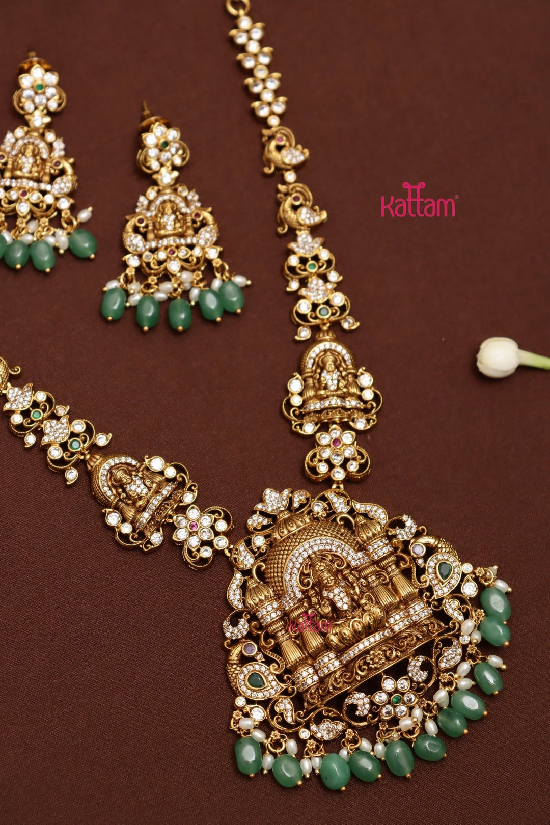 Poovizhi - Goddess Temple Necklace - N4023