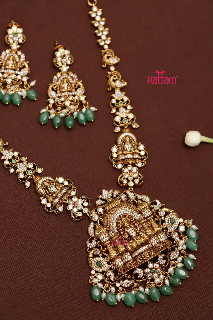 Poovizhi - Goddess Temple Necklace - N4023