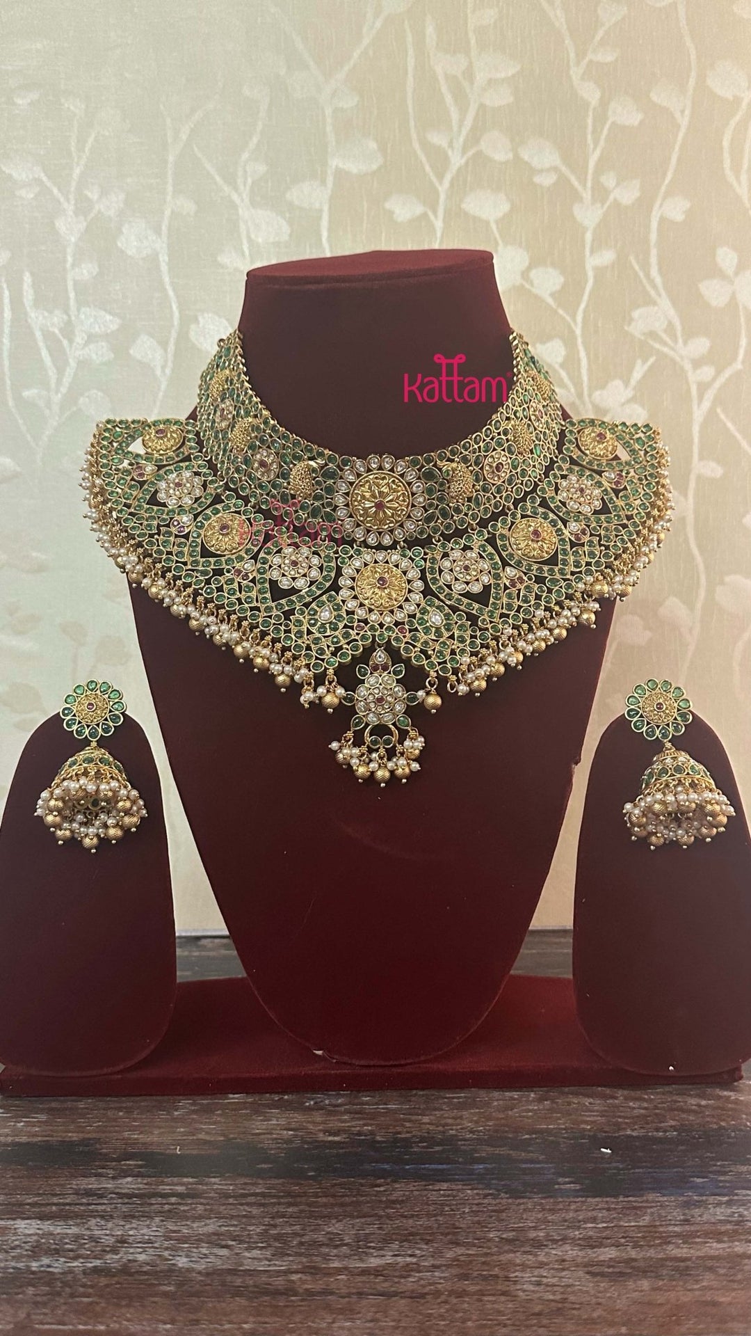 Premium Kemp with Kundan Stone Bridal Grand Ball Choker Set - N2926