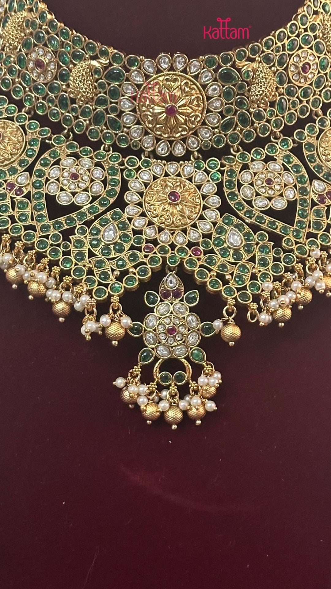 Premium Kemp with Kundan Stone Bridal Grand Ball Choker Set - N2926