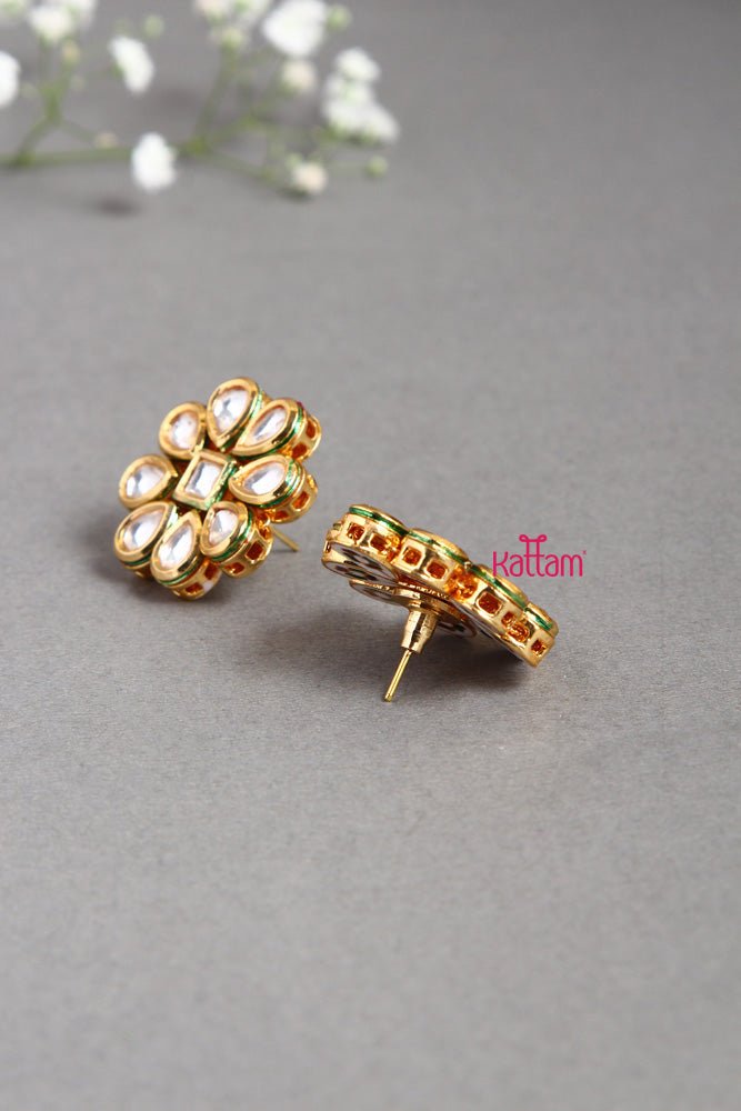 Premium Kundan Petals Stud - E393