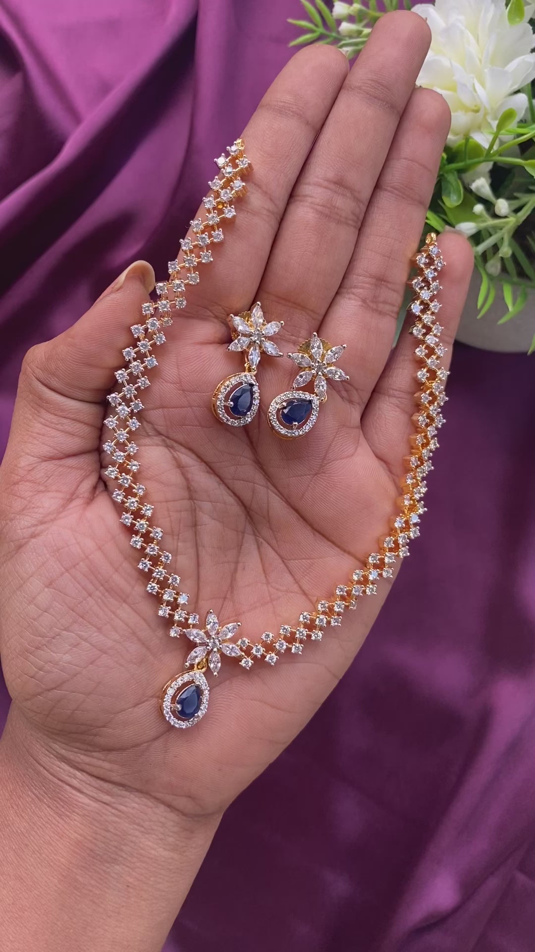 Navya - Blue AD Necklace