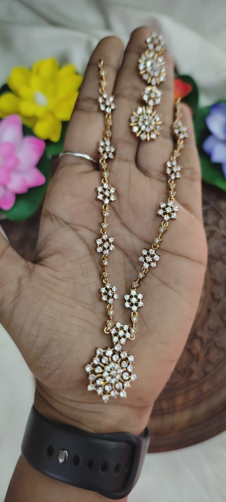 Difa - AD White Stone Short Necklace