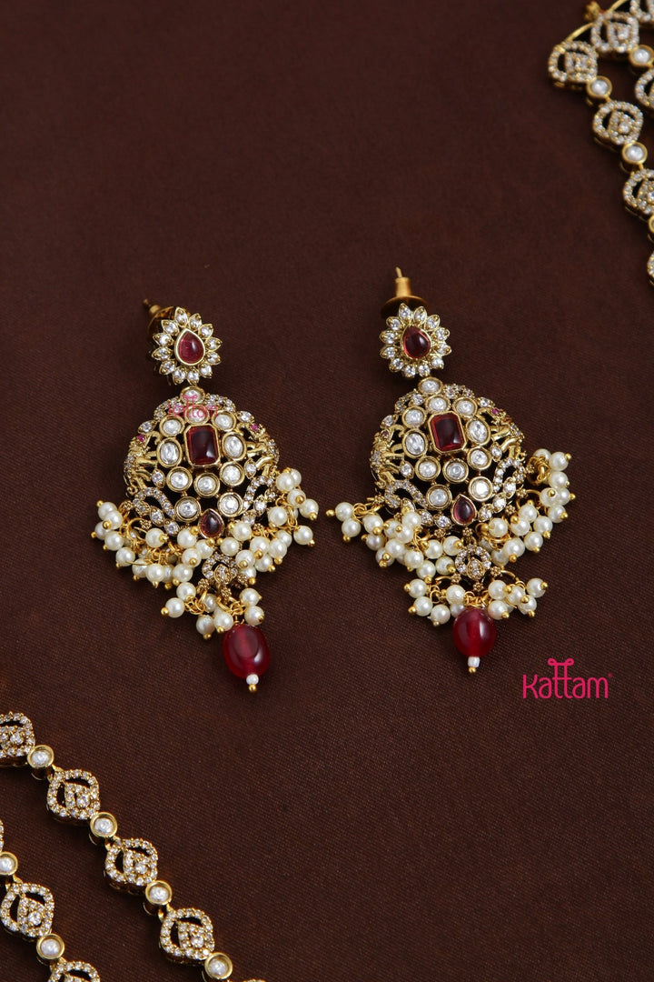 Pricilla - Victorian AD Tri Layered Maroon Haram - N6117
