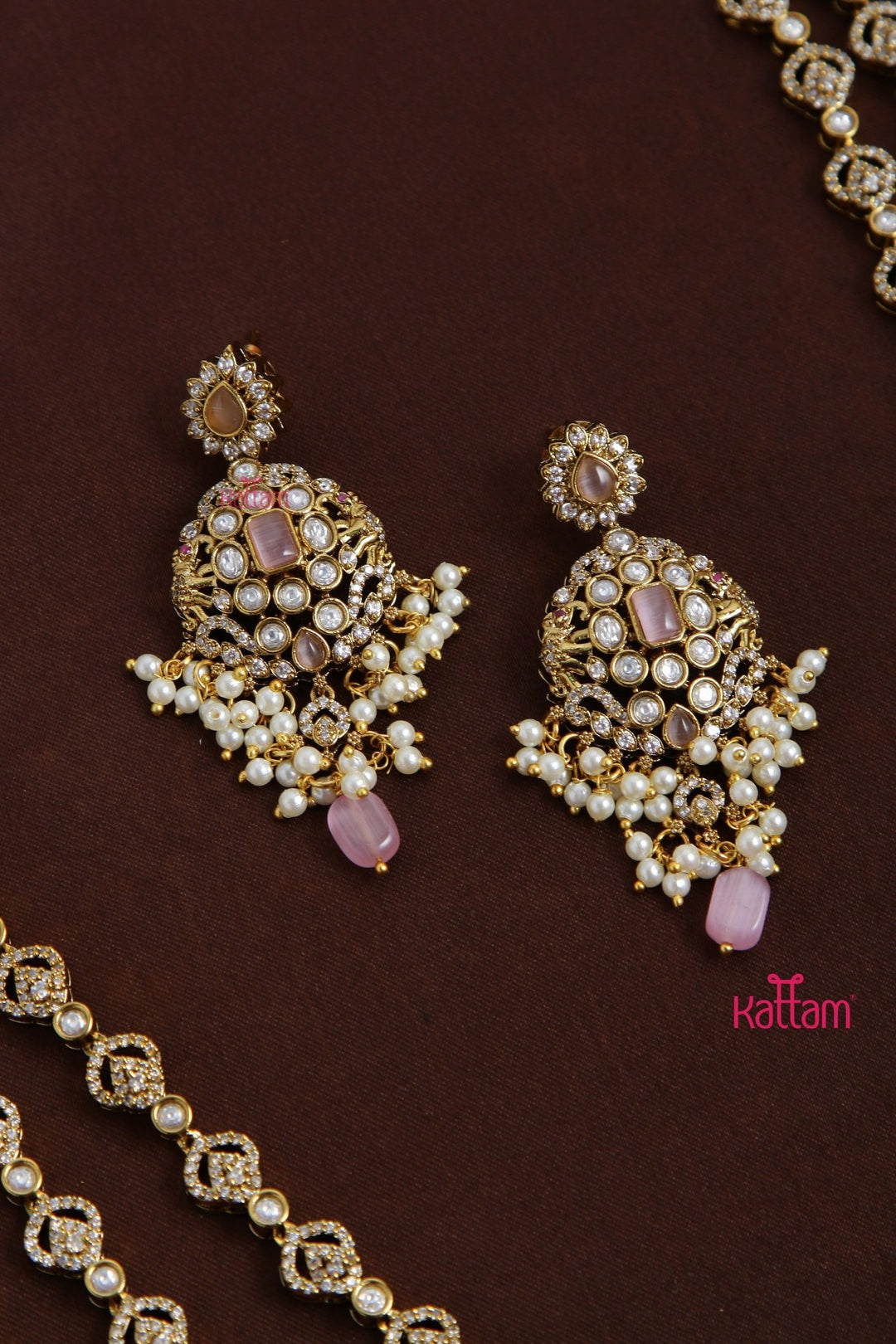 Pricilla - Victorian AD Tri Layered Pastel Pink Haram - N6118