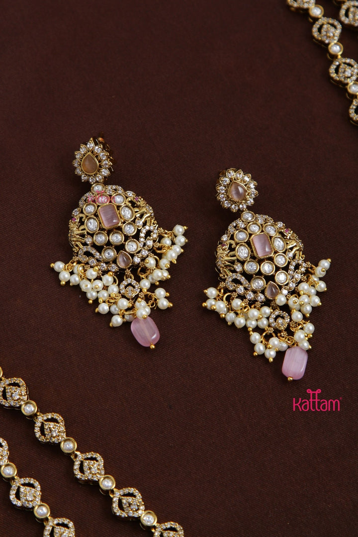 Pricilla - Victorian AD Tri Layered Pastel Pink Haram - N6118
