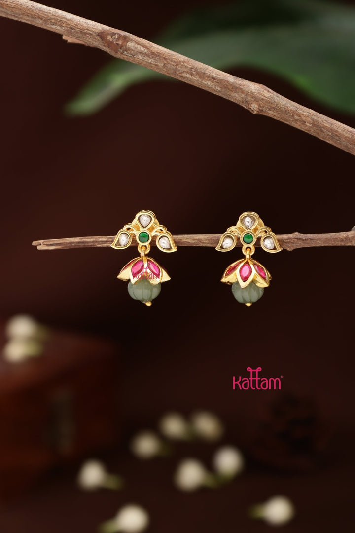 Pumpkin Bead Small Jhumka - E1404