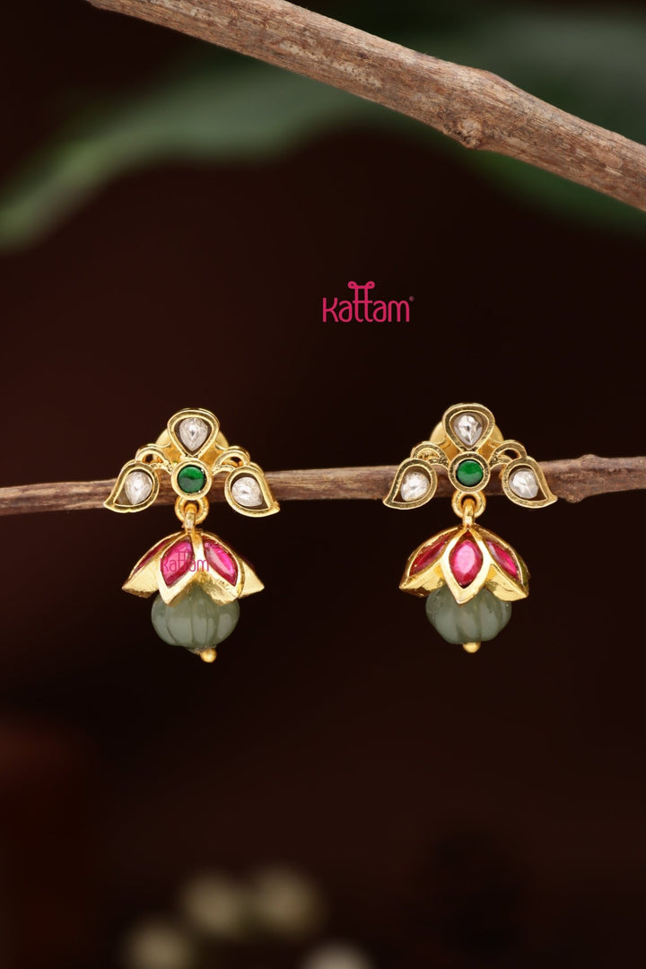 Pumpkin Bead Small Jhumka - E1404