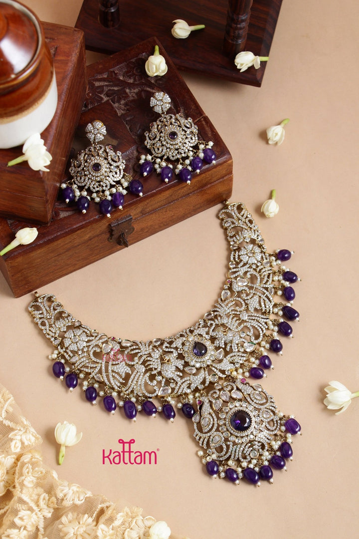 Purple Grand Bridal Elephant Choker - N6145