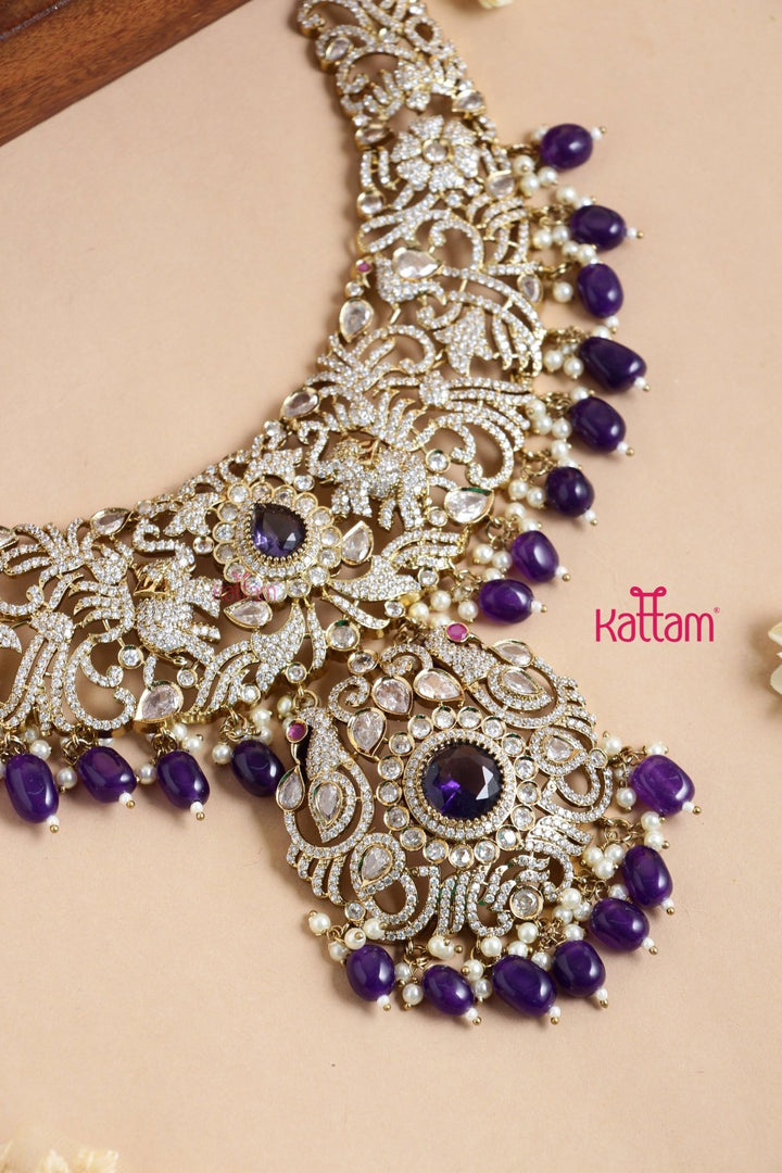 Purple Grand Bridal Elephant Choker - N6145