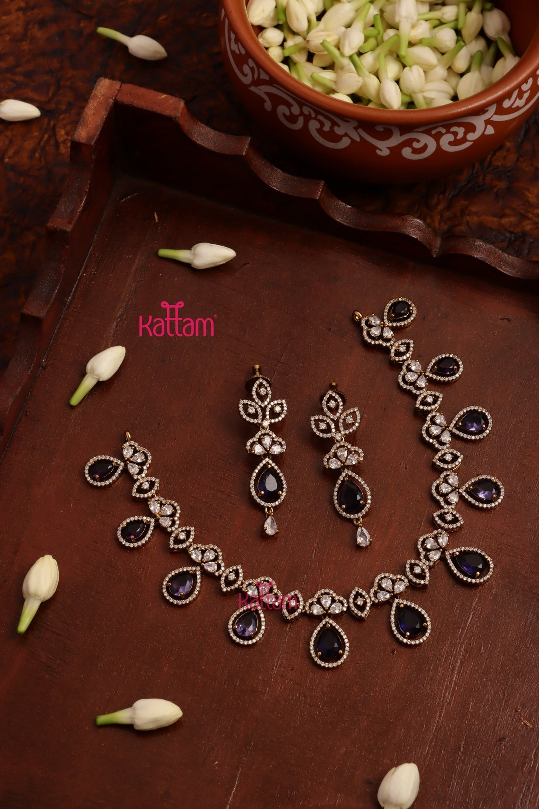 Rachel - AD Stone Purple Choker - N5290