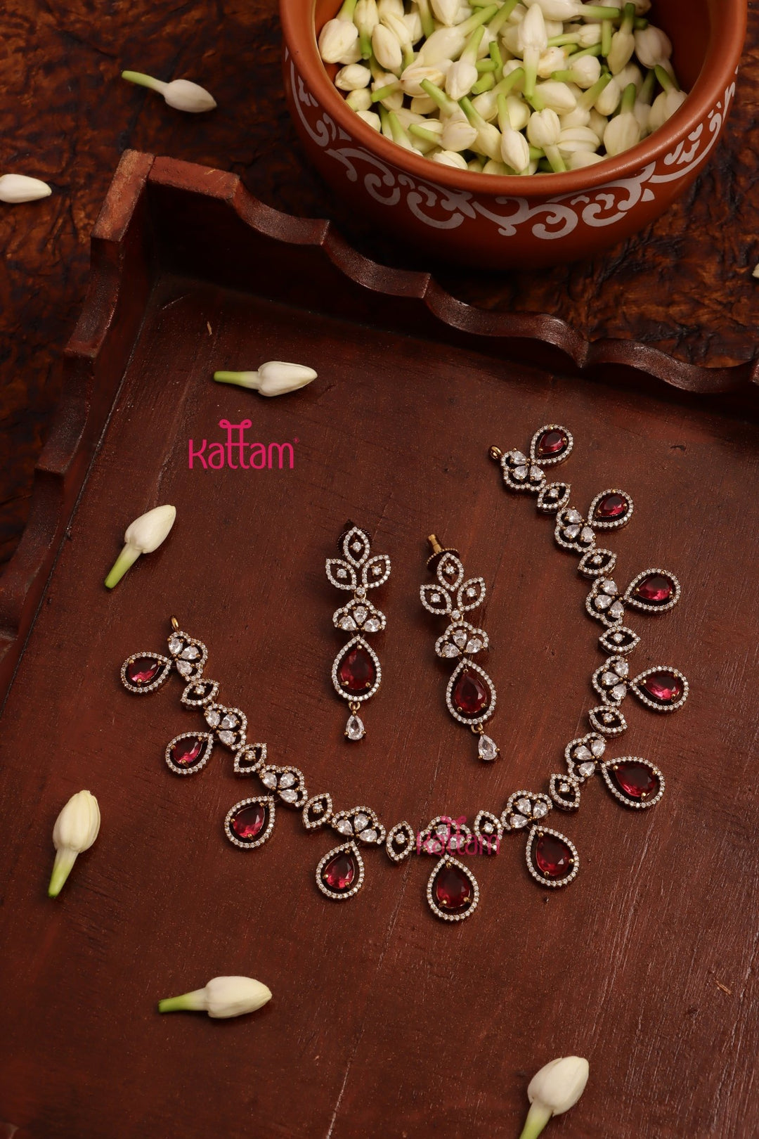 Rachel - AD Stone Ruby Choker - N5291