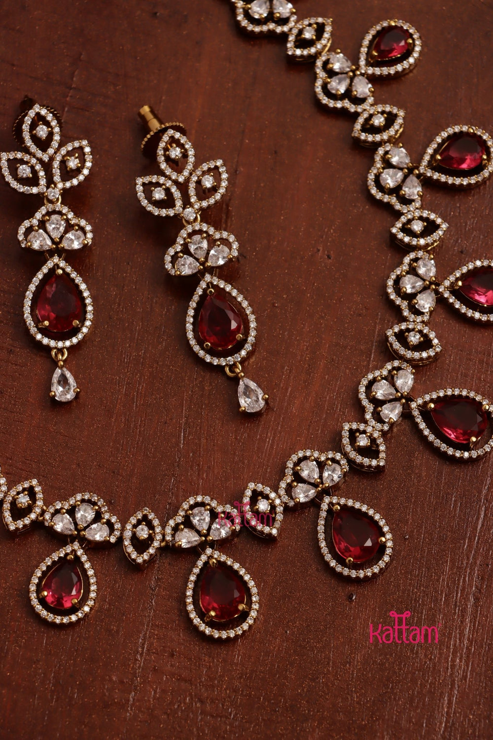 Rachel - AD Stone Ruby Choker - N5291