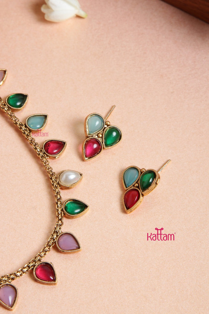 Rain Drop Choker Set - Multi - N3100
