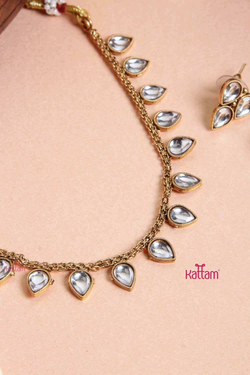 Rain Drop Choker Set - White - N3099