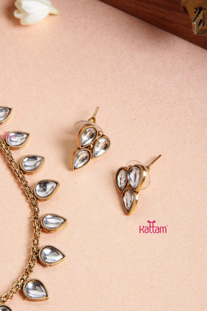 Rain Drop Choker Set - White - N3099