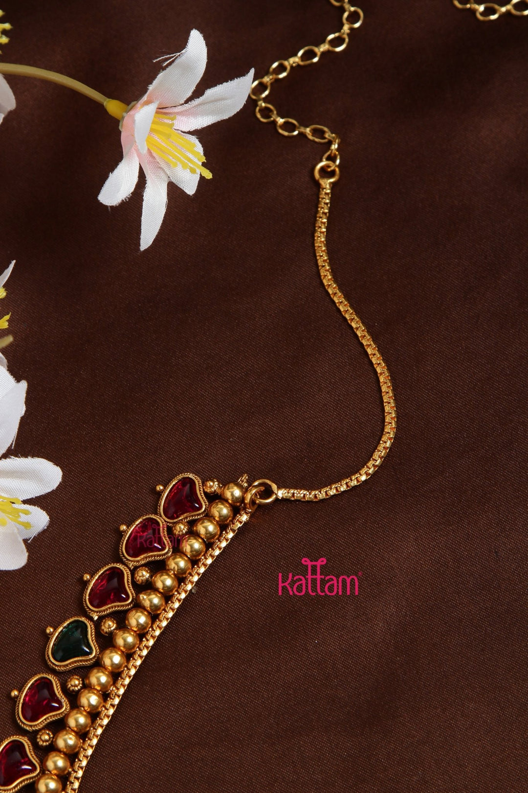 Rain Drop Ruby Green Hip Chain - HB163