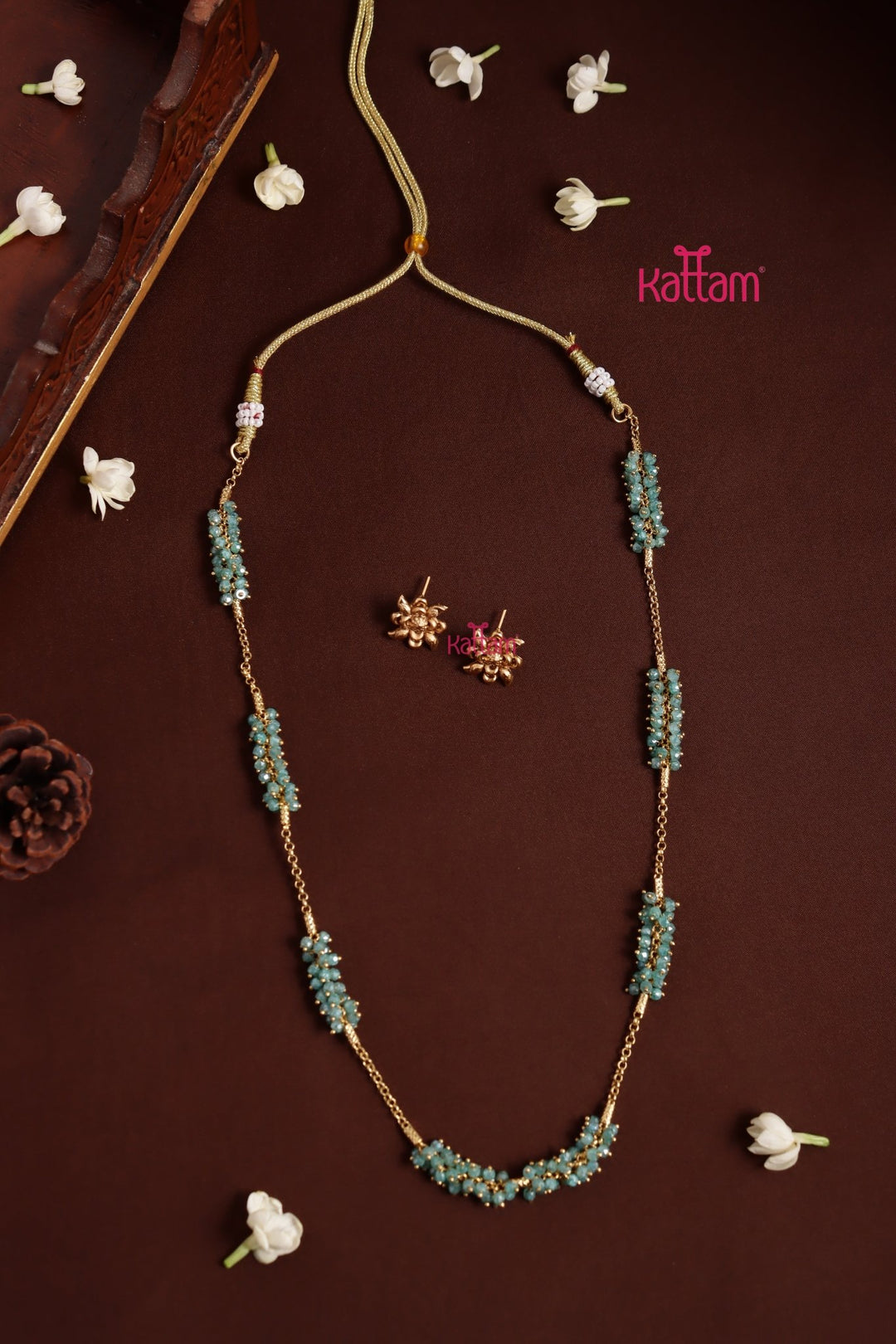 Rangeela - Aqua Crystal Bead Chain - N3992