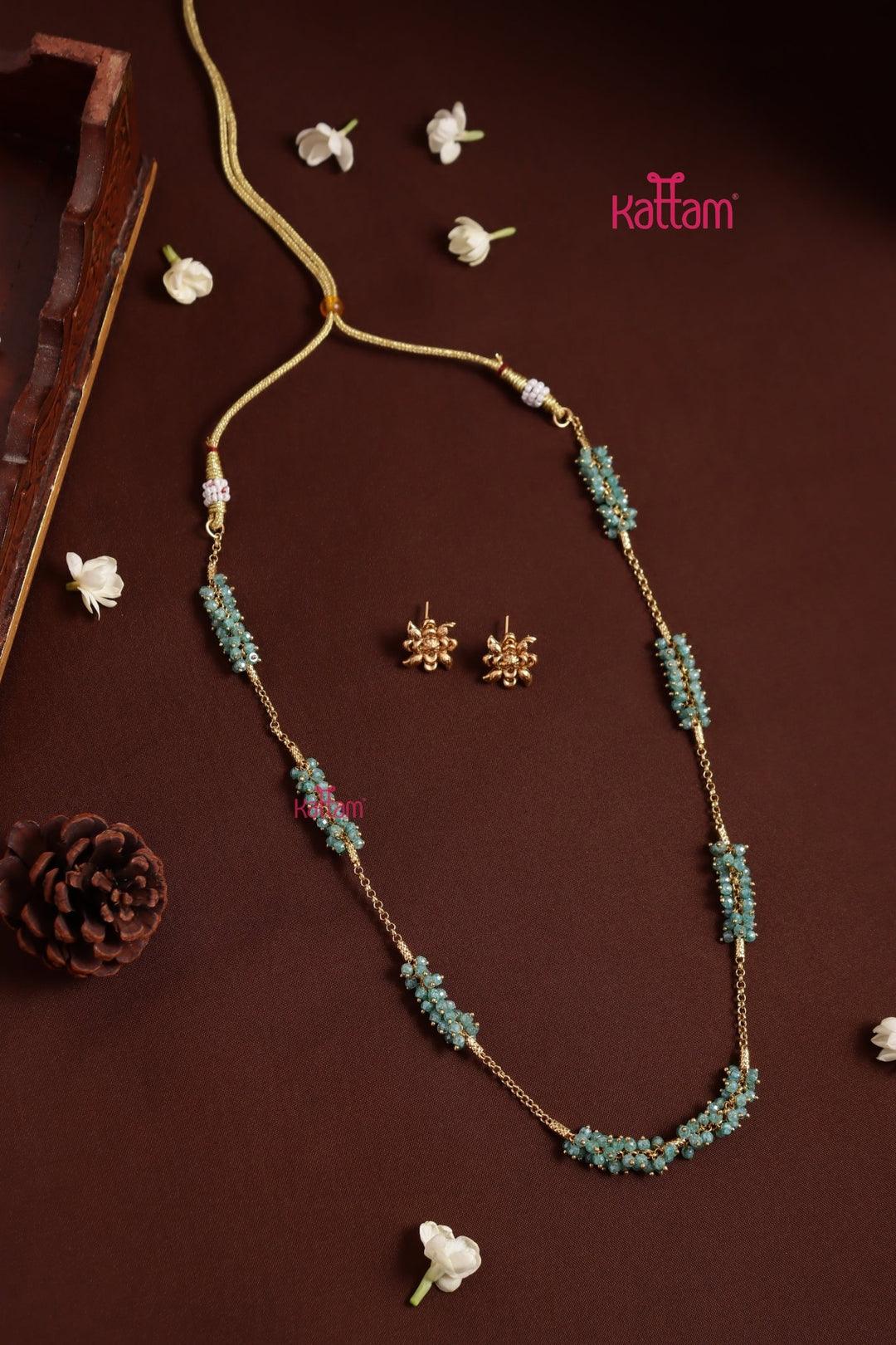 Rangeela - Aqua Crystal Bead Chain - N3992