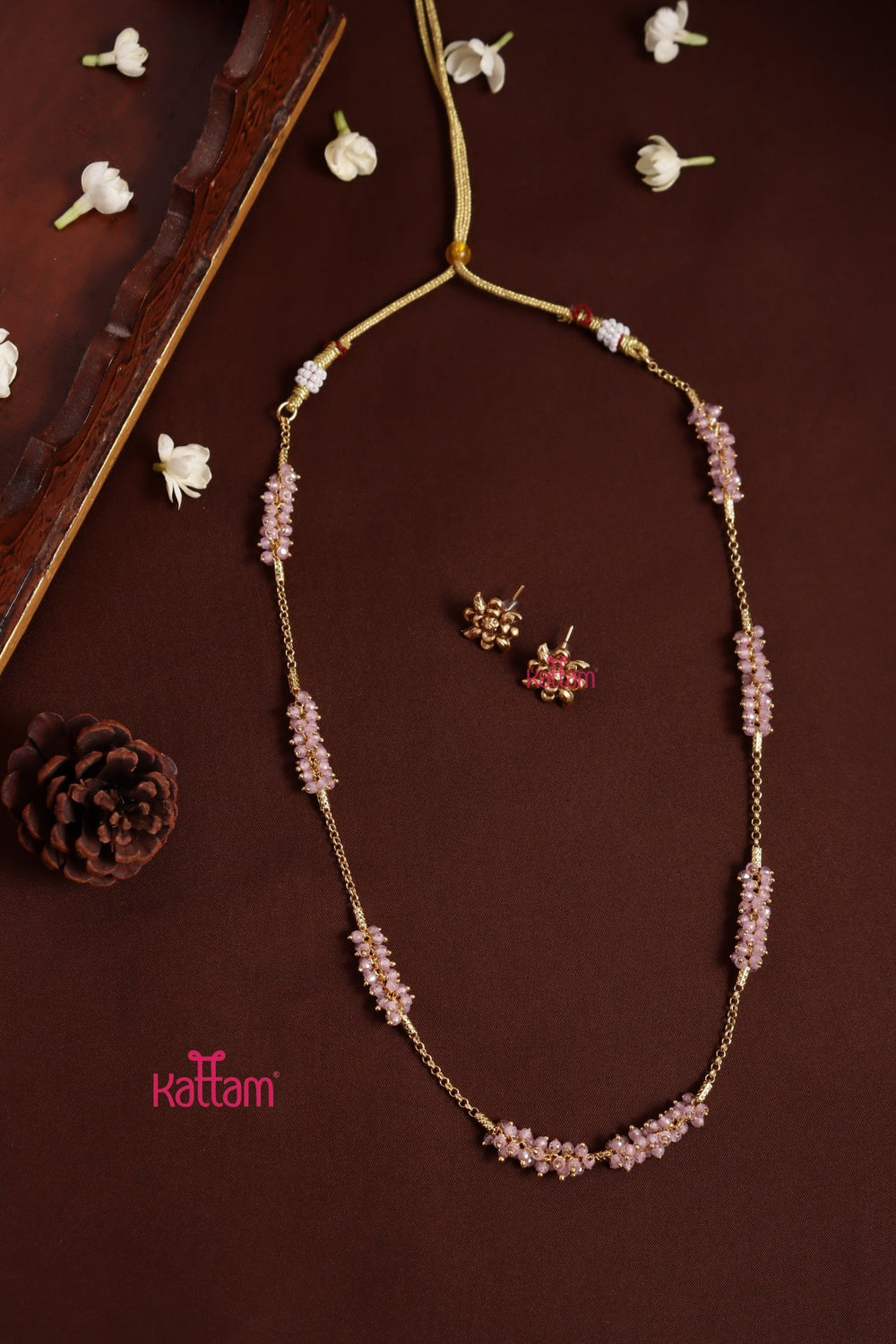 Rangeela - Pastelpink Crystal Bead Chain - N3993