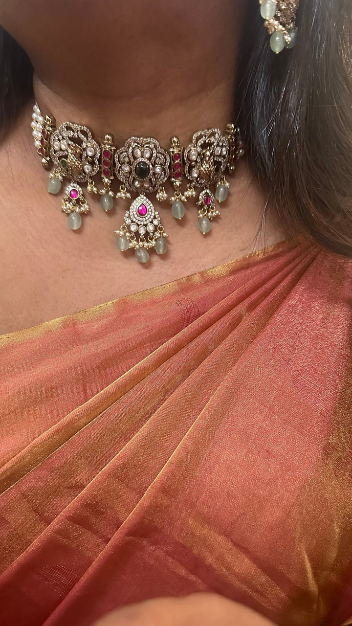Rani - Victorian Pearl Jadau Choker - N6128