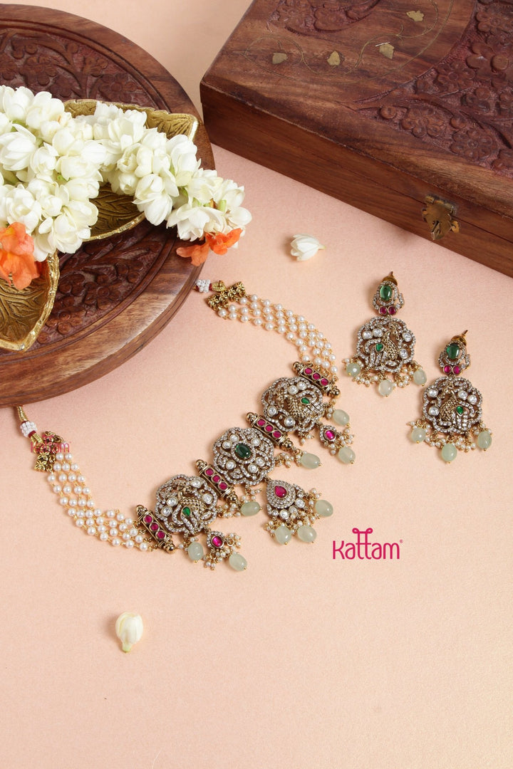 Rani - Victorian Pearl Jadau Choker - N6128