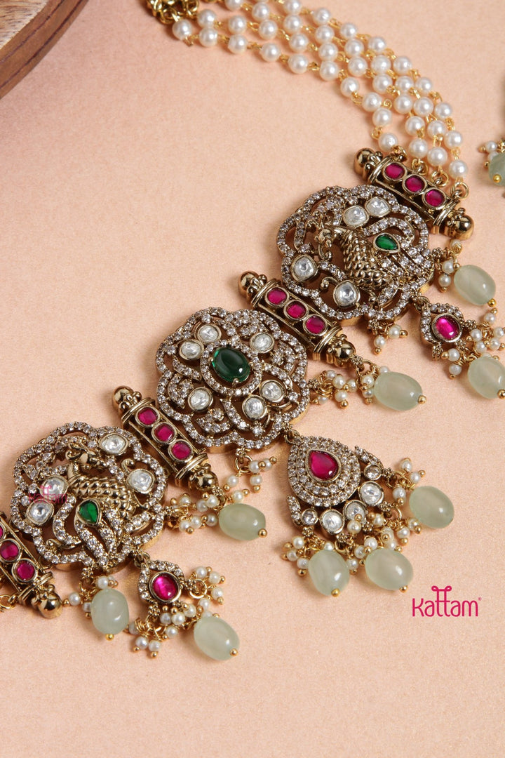 Rani - Victorian Pearl Jadau Choker - N6128