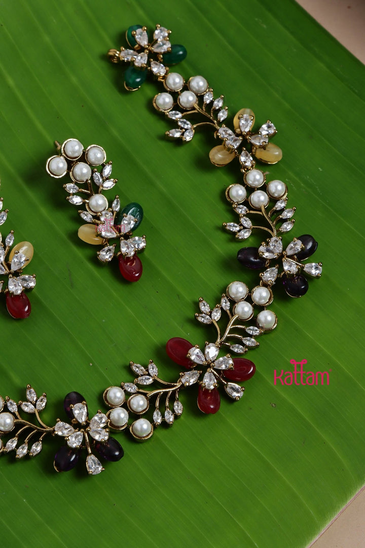 Rashmi - Trendy Multistone Pearl Choker - N5144