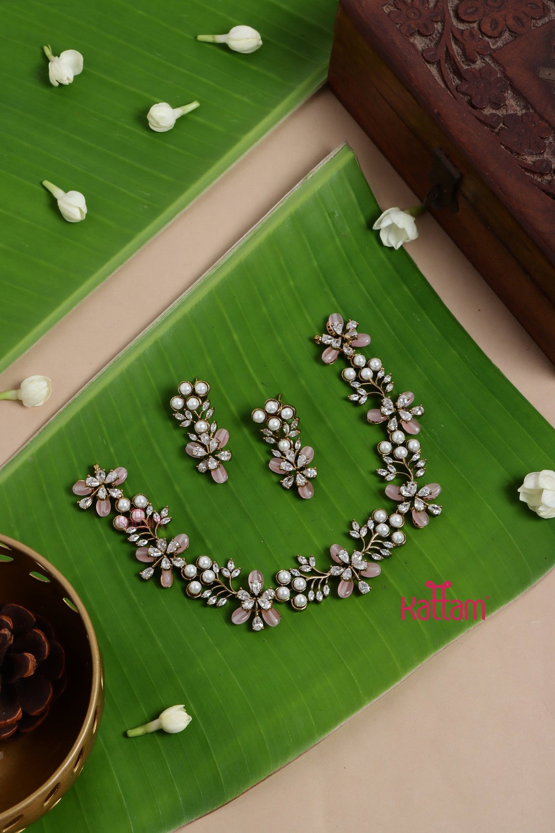 Rashmi - Trendy Pink Pearl Choker - N5142